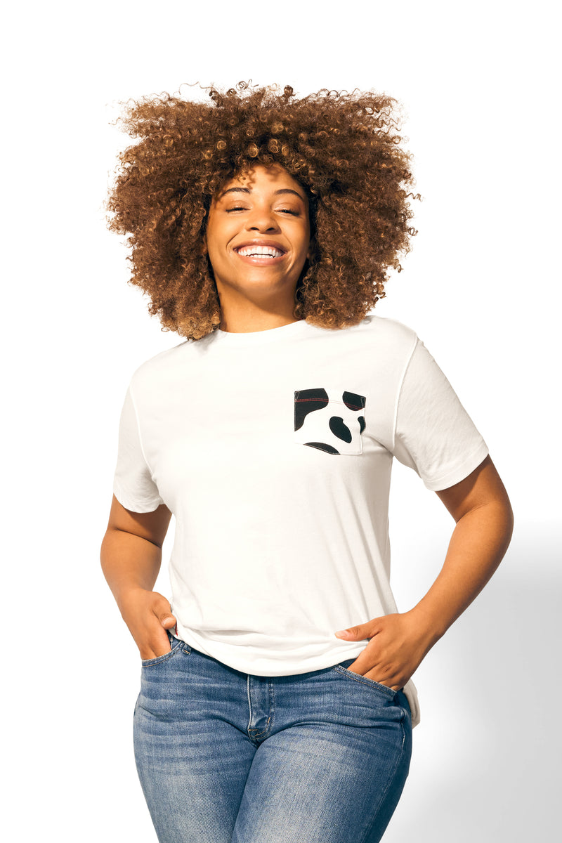 Cow Print Pocket Tee