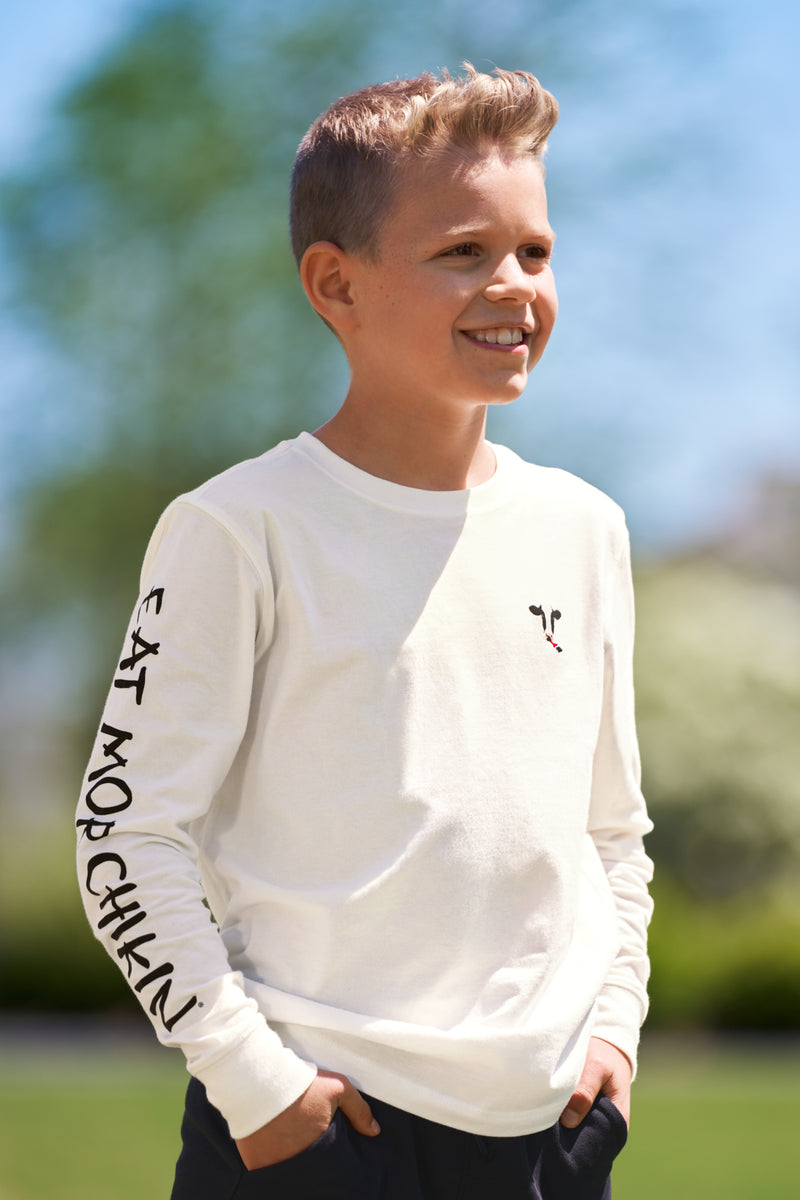 Eat Mor Chikin Kids Graphic Long Sleeve Shirt