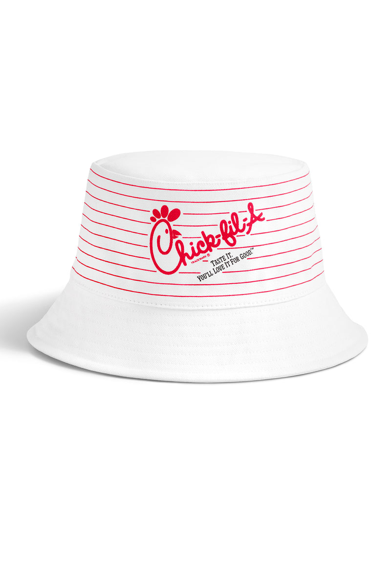 Retro Chick-fil-A Striped Bucket Hat